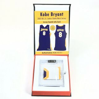 Kobe Bryant 2005 - 2006 Game Worn Los Angeles Lakers Jersey Swatch Piece Of 8