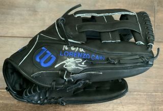 Lorenzo Cain 2016 Game Royals Fielding Glove Autograph Signed Worn