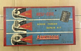 Vintage Armstrong Heli - Coil Screw Thread Repair Kit In Metal Box