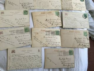 11 X Vintage 1900 Postcards Welsh Cousin London Writes Pontnewynydd Wales Tuck