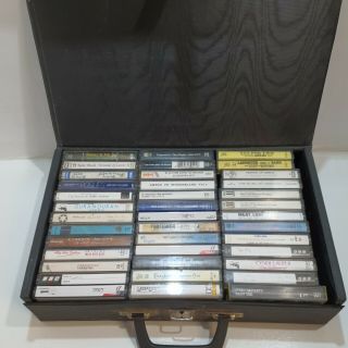 Vintage Cassette Storage Box Carry Case Full Of Cassettes