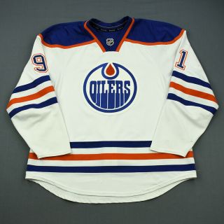 2011 - 12 Magnus Paajarvi Edmonton Oilers Game Worn Reebok Hockey Jersey Nhl