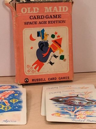 Vintage Russell Card Games Old Maid Space Age Edition 42 Cards Rare