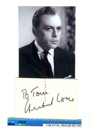 Herbert Lom Vintage Signed Card Aftal 145