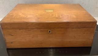 Vintage Large Solid Wood Collectors Chest / Box 19” X 14” X 6.  5”