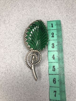 Vintage 40/50’s Glass And Metal Leaf Brooch 2