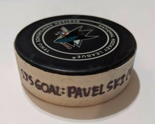 2018 - 19 Joe Pavelski San Jose Sharks Game - Goal - Scored Puck - Last Goal