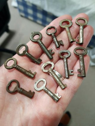Small Tiny Little Old Antique Vintage Keys Jewellery Box Padlocks Charm Pendants