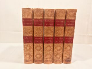 Plutarch’s Morals 5 Volume Leather Bound Set,  By William W.  Goodwin - 1871