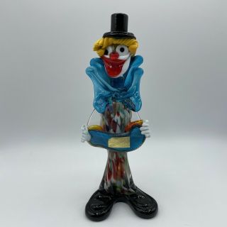 Murano Glass Clown With Sticker 26cm High Collectable Vintage Rare