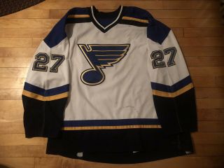 2002 - 2003 Bryce Salvador St.  Louis Blues Game Worn White Jersey,  Size 58