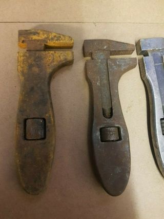 3 Vintage Adjustable Spanners,  Wrenches,  King Dick,  and 1 Can Wrench 2