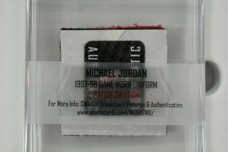 Michael Jordan Game Worn Basketball Swatch 1997 - 98 Bull 3 Color Patch 2