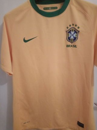 Nike Mens Brazil Home Short Sleeve Football Shirt.  Size Medium.  Vintage