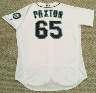 Paxton Size 48 65 2018 Seattle Mariners Game Jersey Home White Mlb