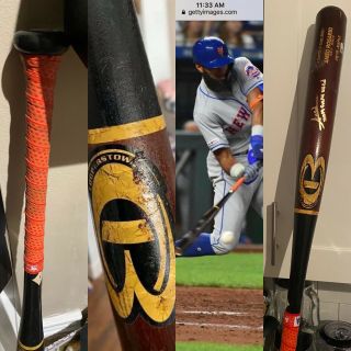 Amed Rosario Autographed Game Bat Indians/mets Becket Mlb Auth