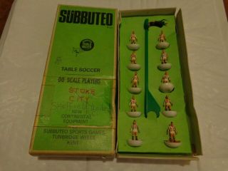 Vintage Subbuteo Hw Heavyweight Ref 4 Stoke City Complete Boxed Team In Ref Box