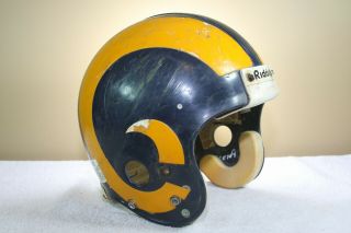 Early 90s Riddell Adult Vsr - 3 Game Worn Football Helmet La Rams ? Ddd