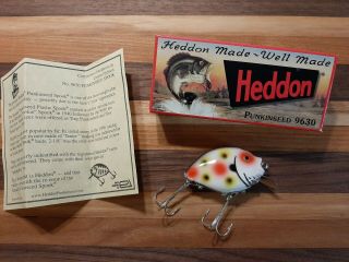 Vintage Heddon Punkinseed Lure 9630,  Spotted Strawberry 1st,  No Red Belly Dot.