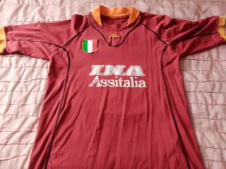 As Roma Italy Home Football Shirt Jersey Maglia Kappa Badge Missing Vintage Xl