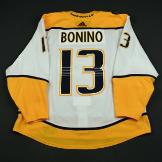 2017 - 18 Nick Bonino Nashville Predators Game Worn Hockey Jersey MeiGray 2