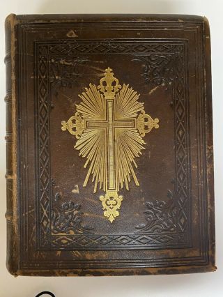 1861 Douay Rheims Holy Bible - Haydock - Catholic - Leather Bound