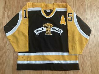 1993 - 95 Brandon Wheat Kings Whl Game Worn Jersey - Ritchie - Hammered