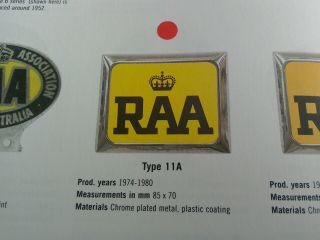Vintage RAA car badge (Royal Automobile Association of South Australia) Type 11A 3
