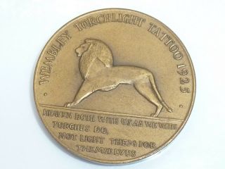 Vintage 1925 Wembley Torchlight Tattoo Bronze Medallion Medal By F.  Philips