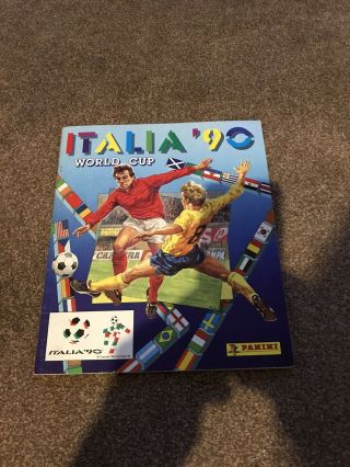 Old Vintage Panini Football Italia 90 World Cup Sticker Album Part Filled 1990