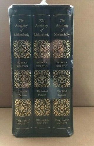 Folio Society The Anatomy Of Melancholy Robert Burton 3 Volume Set - Very Good