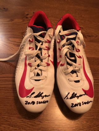 2018 Giants Sterling Shepard Auto Issued Worn Nike Cleats Player Signed