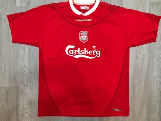 Liverpool Fc 2002/2004 Reebok Home Vintage Football Shirt Red Soccer Kit Large