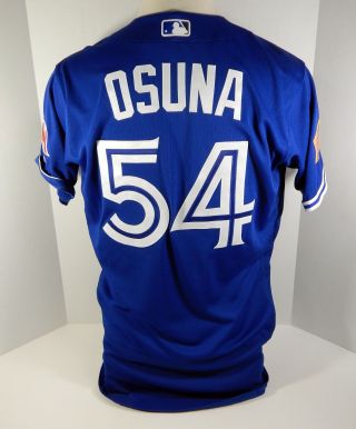 2018 Toronto Blue Jays Roberto Osuna 54 Game Issued Blue Independence Jersey 48