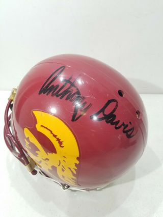 1992 USC Trojans Titus Tuiasosopo Game Worn Helmet Signed by Anthony Davis 5