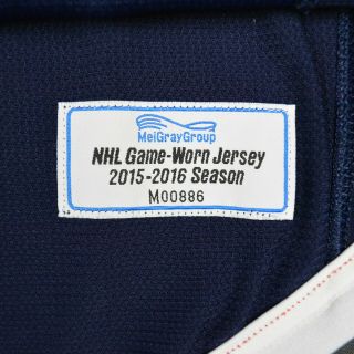 2015 - 16 Fedor Tyutin Columbus Blue Jackets Game Worn Hockey Jersey MeiGray NHL 3