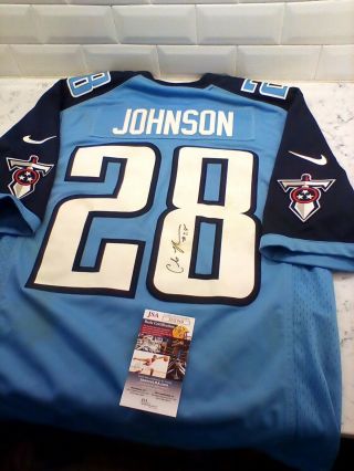 Chris Johnson Tennessee Titans Game Worn Autographed Signed Jersey Jsa