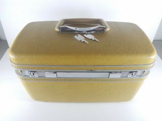 Vintage Samsonite Silhouette Travel Train Case Makeup Cosmetic Luggage Keys