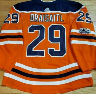 Leon Draisaitl Edmonton Oilers 2017 - 18 Game Worn Jersey Team Loa Meigray