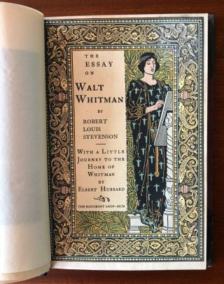 The Essay on Walt Whitman - Roycroft,  Elbert Hubbard,  signed & numbered - RARE 3