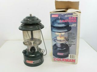 Vintage 1987 Coleman Gas Two Mantle Adjustable Lantern 288a700 Camping