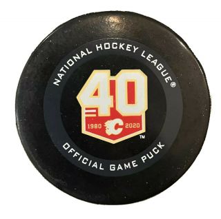 Nhl Pittsburgh Penguins Kris Letang Goal Puck Calgary Flames 40th Anniversary
