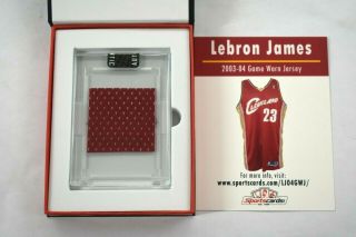 Lebron James Game Worn Basketball Jersey Swatch 2003 - 04 Cleveland Cavaliers