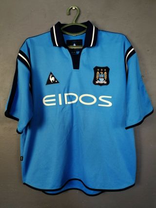 Vintage Fc Manchester City 2002/2003 Football Soccer Shirt Jersey Size L 42/44