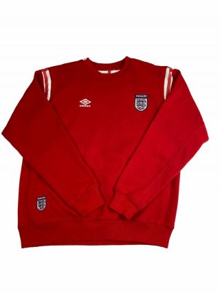 Vintage Retro 00s Umbro England Football Shirt Sweatshirt Jumper Size Medium