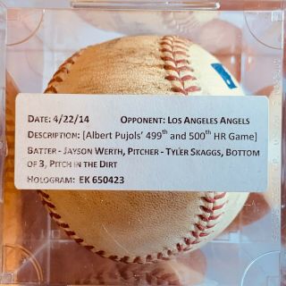 ALBERT PUJOLS 500 HR GAME MLB GAME BASEBALL ANGELS NATIONALS 4/22/14 6