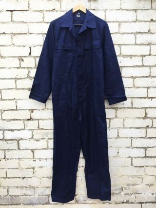 Vintage French Sanfor Cotton Twill Workwear Overalls Navy Blue - S M L Xl 2xl