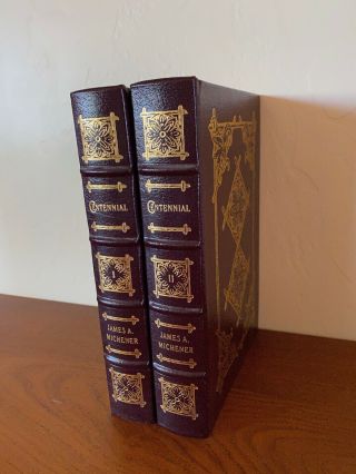 James A.  Michener " Centennial " 2 Vol.  Set Easton Press Leather Bound