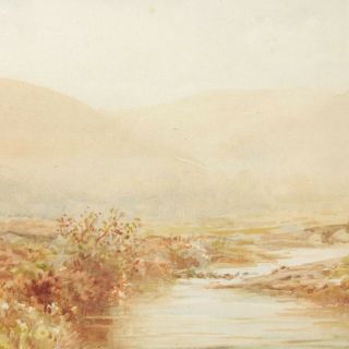 Antique Painting Landscape Watercolour A Cox Early 20th Century English River