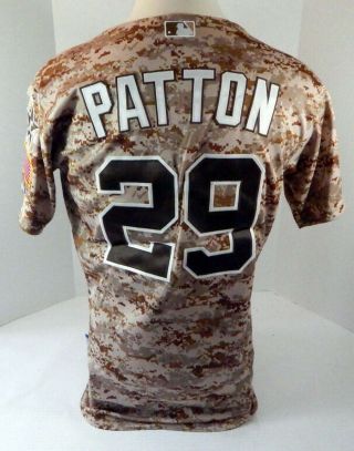 2014 San Diego Padres Troy Patton 29 Game Issued Brown Camo Jersey Jc P 158